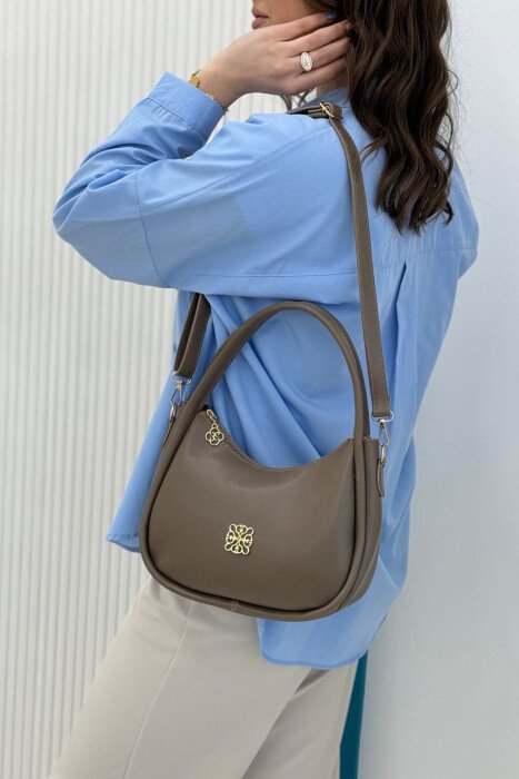 ONE COLOR LEATHER WOMEN BAG LIGHT BROWN/KAZB - 4