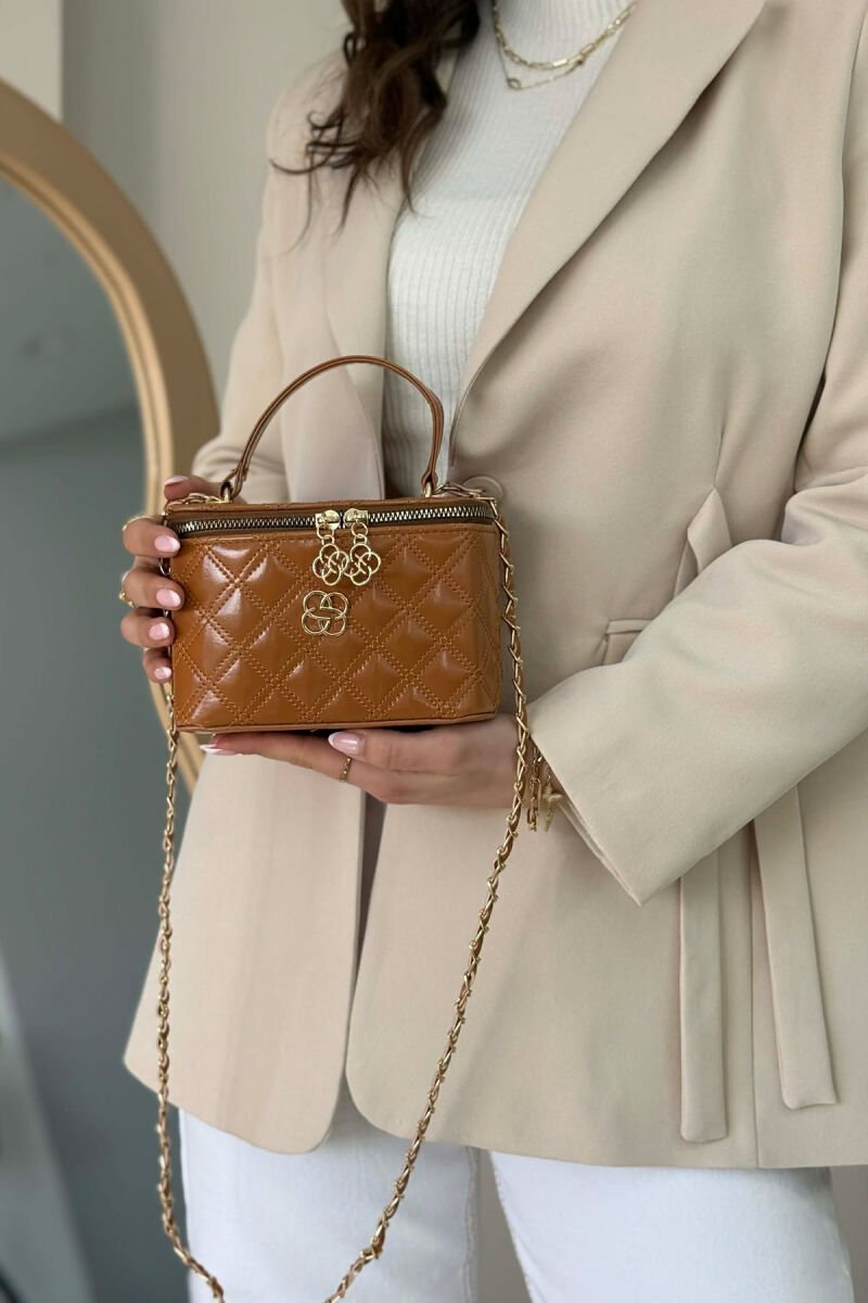 ONE COLOR LEATHER WOMEN BAG LIGHT BROWN/KAZB - 1