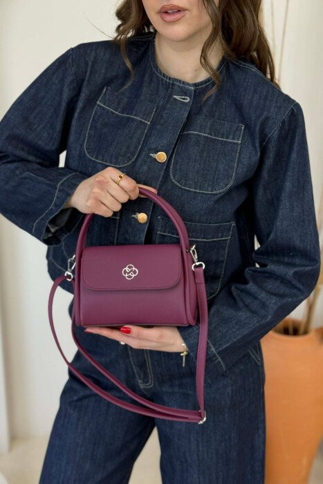 ONE COLOR LEATHER WOMEN BAG PURPLE/LEJLA 