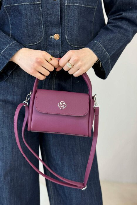 ONE COLOR LEATHER WOMEN BAG PURPLE/LEJLA - 3
