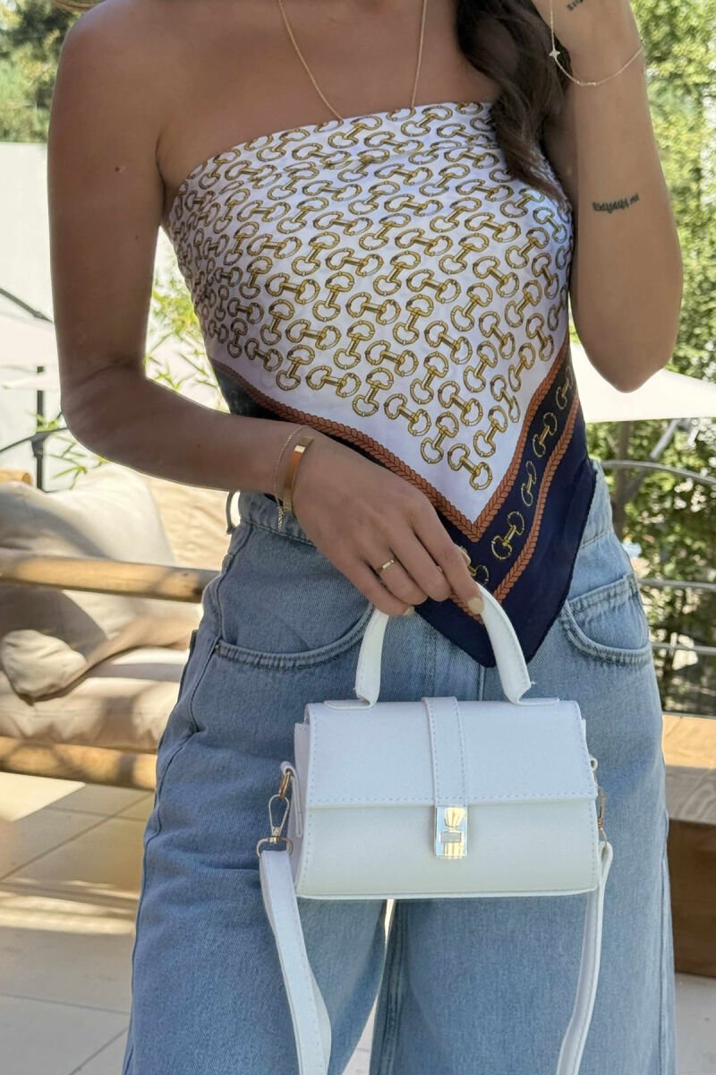 ONE COLOR LEATHER WOMEN BAG WHITE-E BARDHE - 2