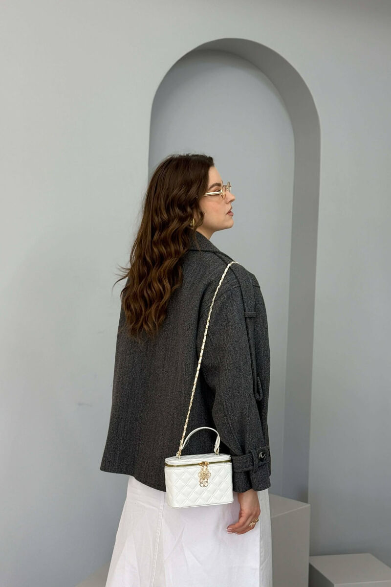 ONE COLOR LEATHER WOMEN BAG WHITE-E BARDHE - 2