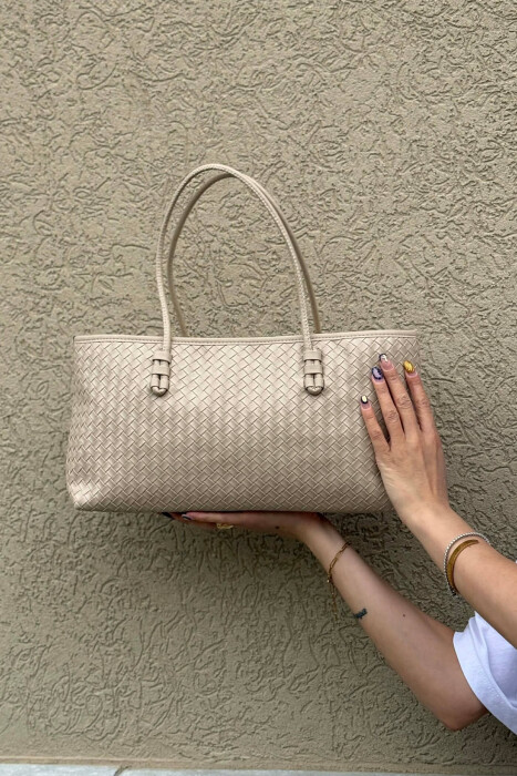 ONE COLOR LEATHER ZIPPER WOMEN BAG BEIGE/BEZHE - 2