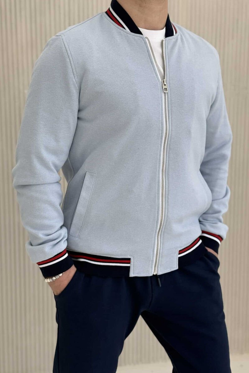 ONE COLOR LIGHT BOMBER MEN JACKET LIGHTBLUE/BZ - 1