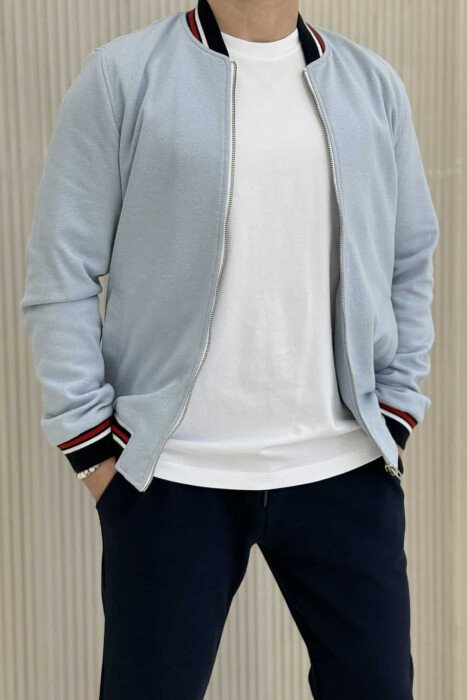 ONE COLOR LIGHT BOMBER MEN JACKET LIGHTBLUE/BZ - 5