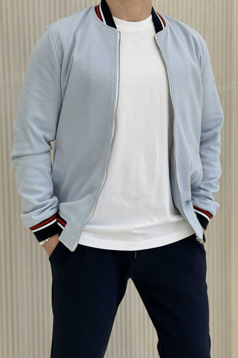 ONE COLOR LIGHT BOMBER MEN JACKET LIGHTBLUE/BZ - 5