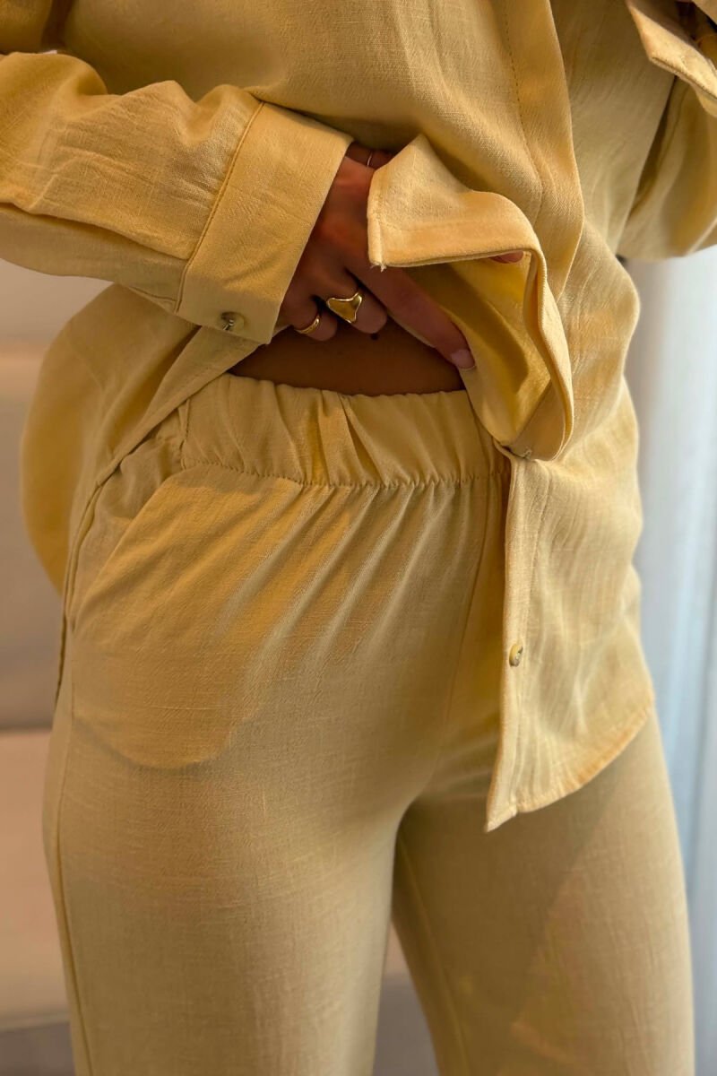 ONE COLOR LINEN BLEND SHIRT+ TROUSERS WOMAN SET BEIGE/BEZHE - 5