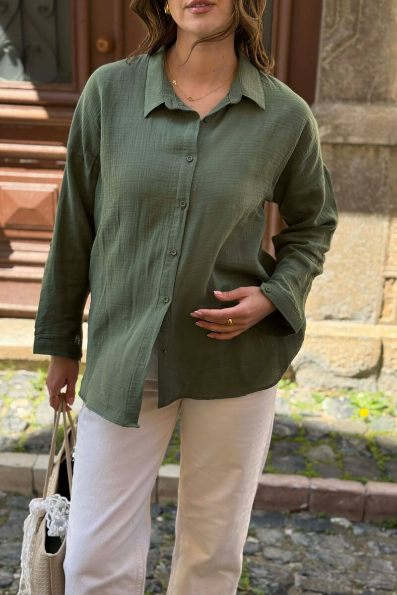 ONE COLOR SIMPLE WOMAN SHIRT GREEN/JESHILE - 3