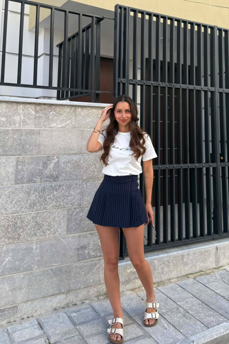 ONE COLOR LINES WOMAN SKORT BLUE/BLU 