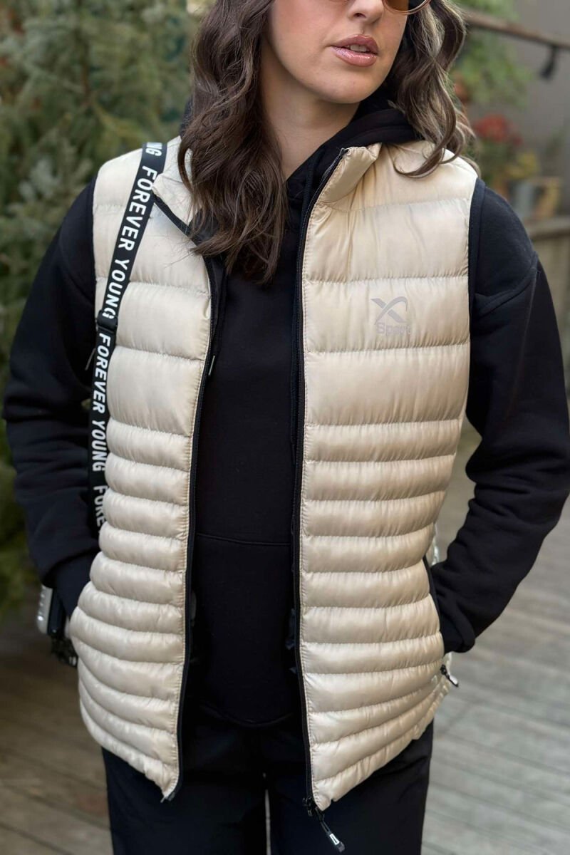ONE COLOR LITTLE STAMP WOMEN VEST BEIGE/BEZHE - 1