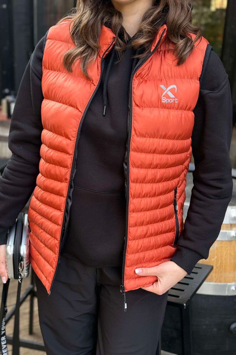ONE COLOR LITTLE STAMP WOMEN VEST ORANGE/PORTOKALLI - 1