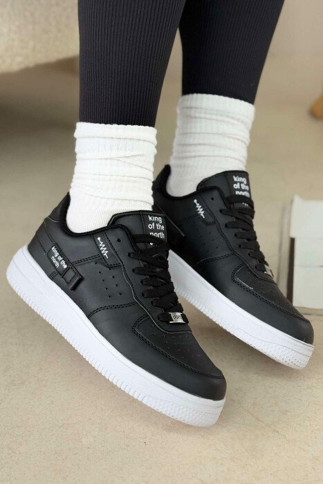 ONE COLOR LITTLE WRITTINGS WOMEN SNEAKERS BLACK-WHITE/ZEBA - 2