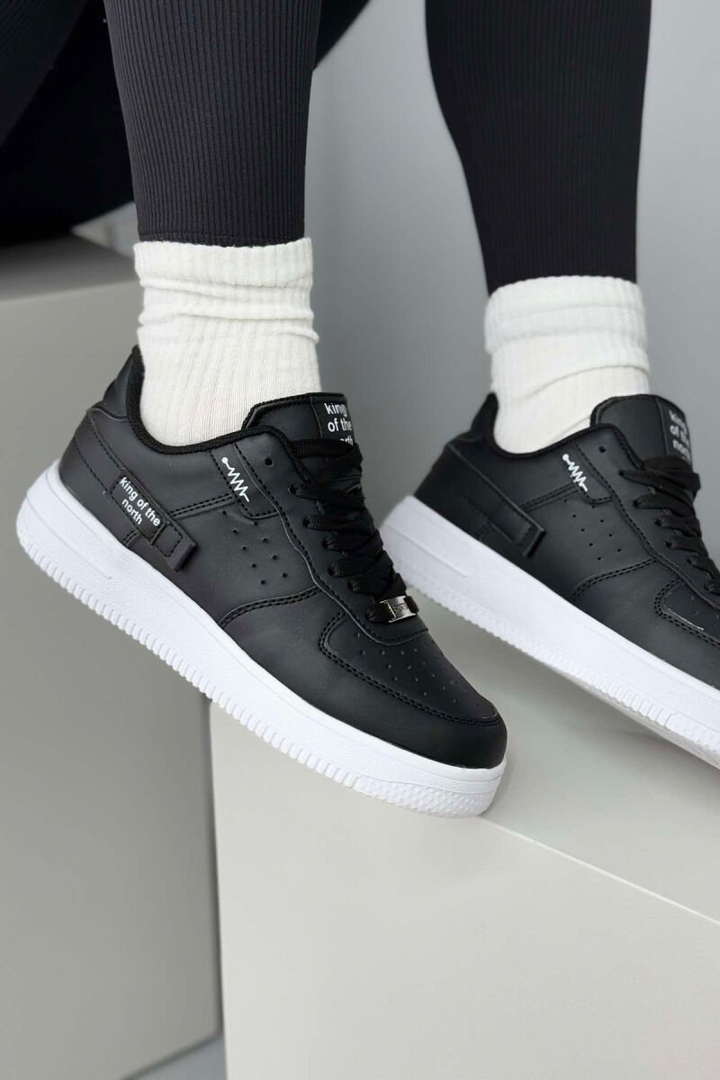 ONE COLOR LITTLE WRITTINGS WOMEN SNEAKERS BLACK-WHITE/ZEBA - 8