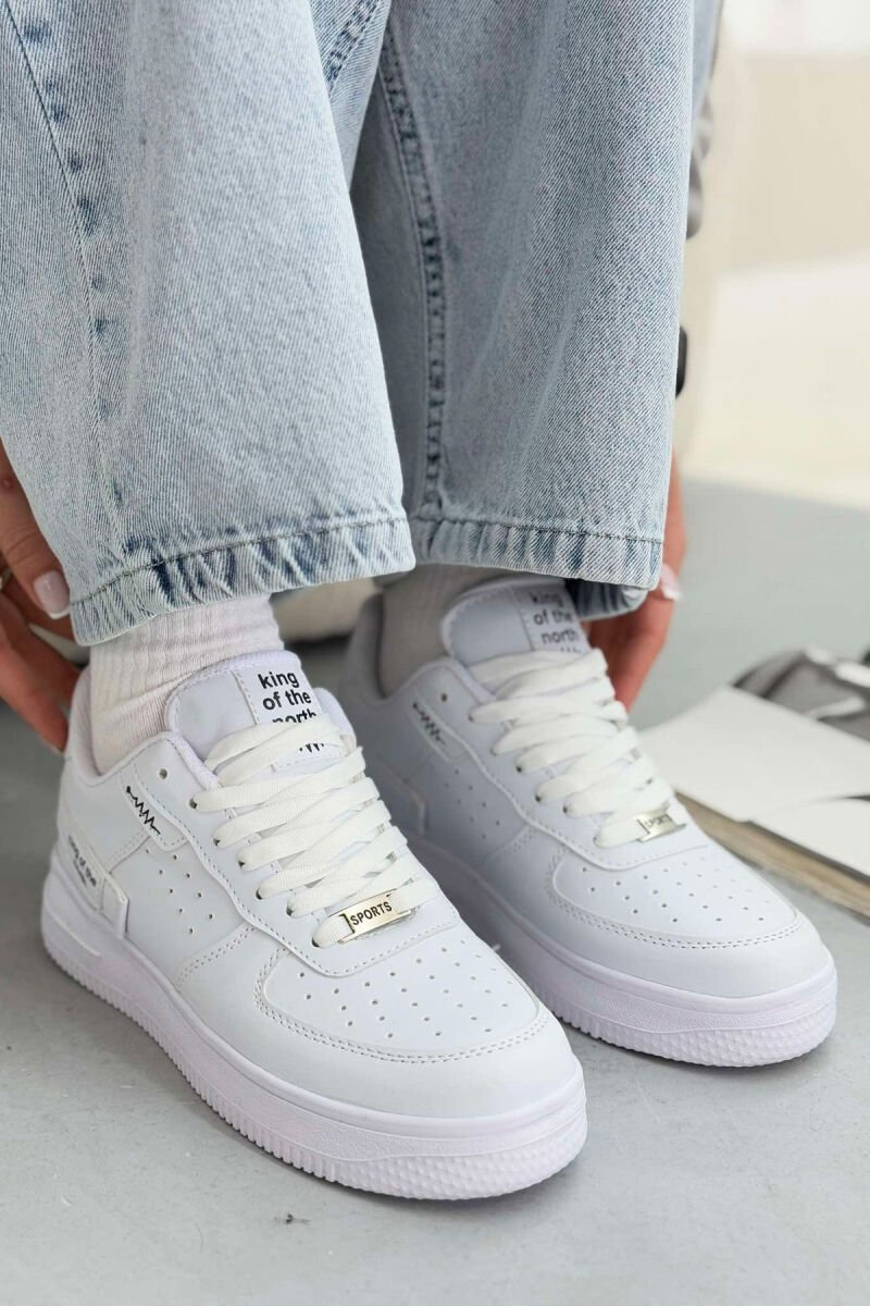 ONE COLOR LITTLE WRITTINGS WOMEN SNEAKERS WHITE-E BARDHE - 1
