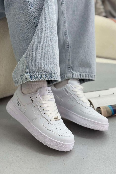 ONE COLOR LITTLE WRITTINGS WOMEN SNEAKERS WHITE-E BARDHE - 3