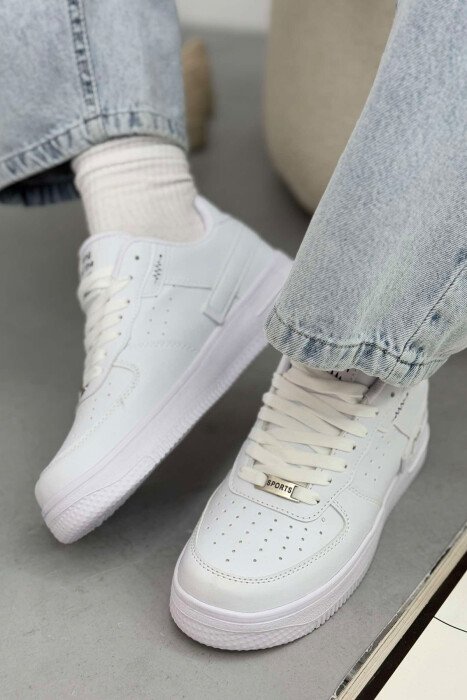 ONE COLOR LITTLE WRITTINGS WOMEN SNEAKERS WHITE-E BARDHE - 5