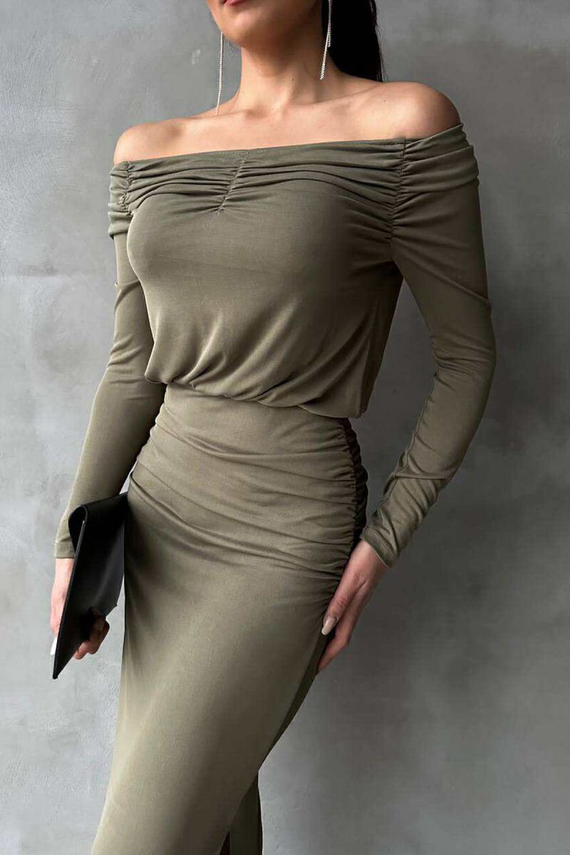 ONE COLOR LONG SIMPLE WOMEN DRESS GREEN/JESHILE - 6