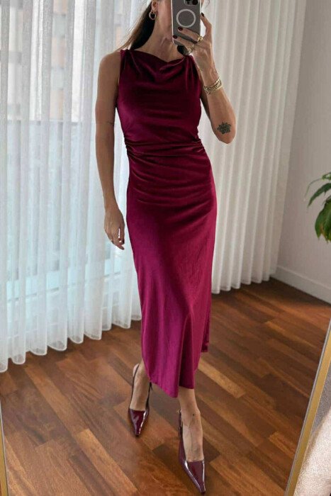 FUSTAN I GJATË PËR FEMRA NË NGJYRËN VISHNJË - KLAUDIO FASHION