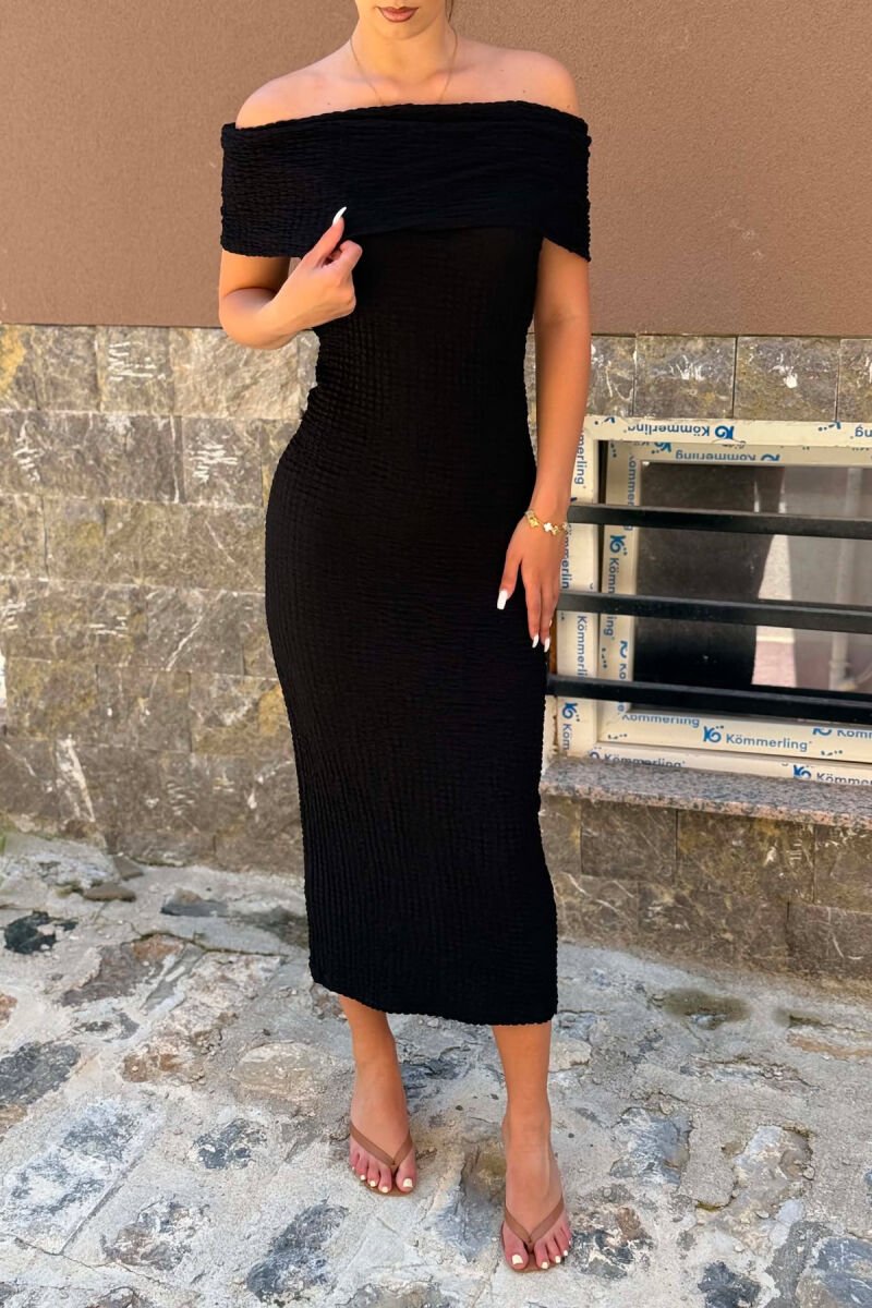 ONE COLOR LONG WOMAN DRESS BLACK/ E ZEZE - 2