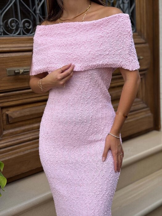 ONE COLOR LONG WOMAN DRESS PINK/ROZE - 3