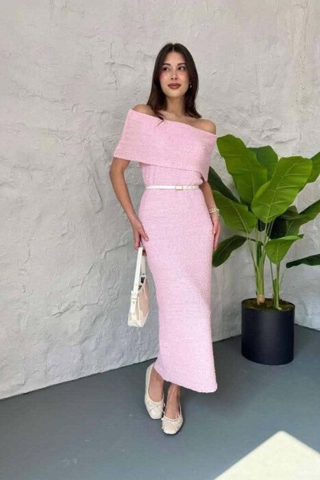 ONE COLOR LONG WOMAN DRESS PINK/ROZE - 2