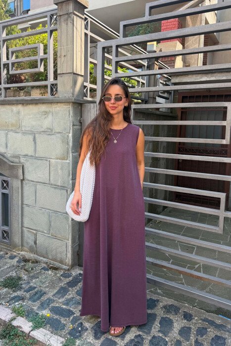 ONE COLOR LONG WOMAN DRESS PURPLE/LEJLA 