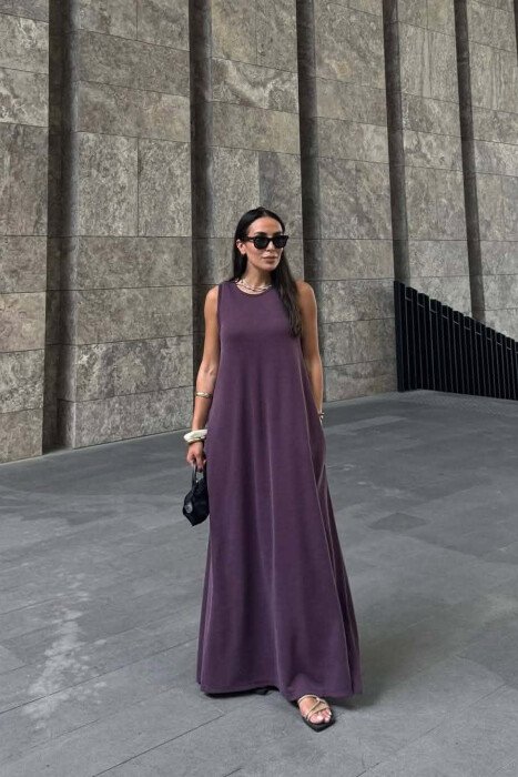 ONE COLOR LONG WOMAN DRESS PURPLE/LEJLA - 
