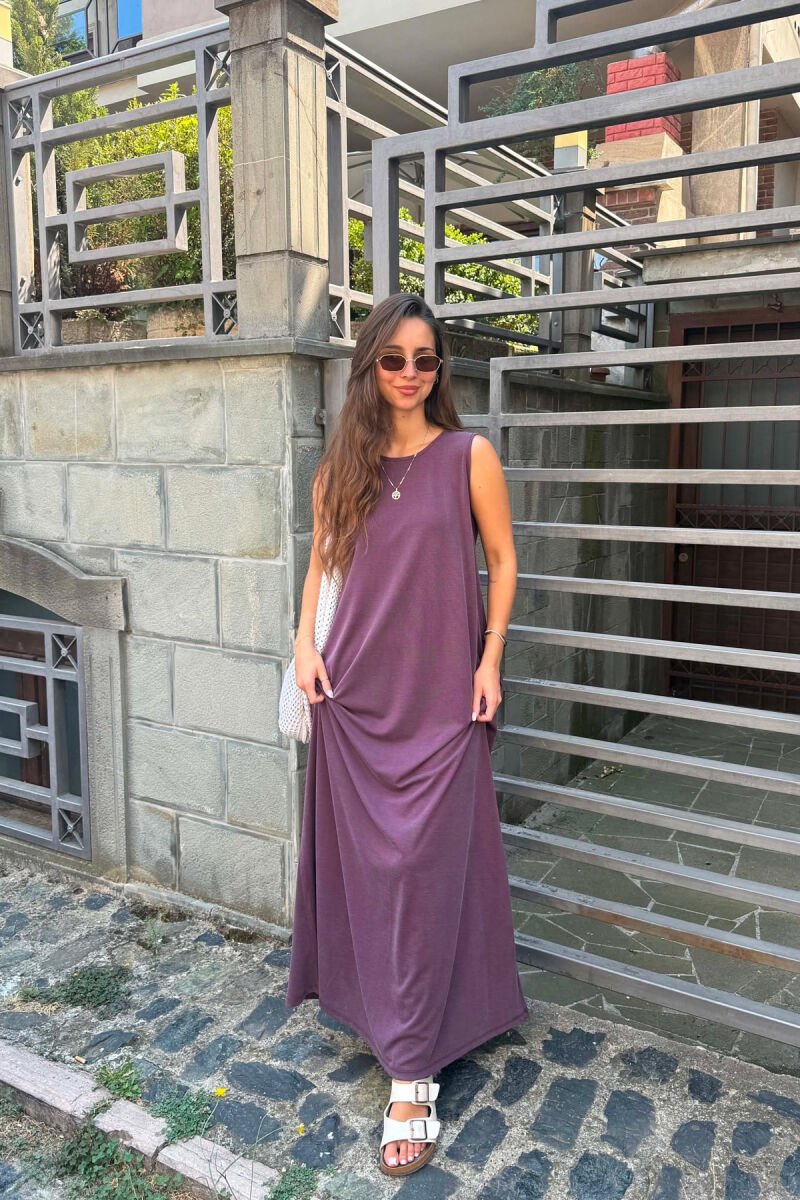 ONE COLOR LONG WOMAN DRESS PURPLE/LEJLA - 2