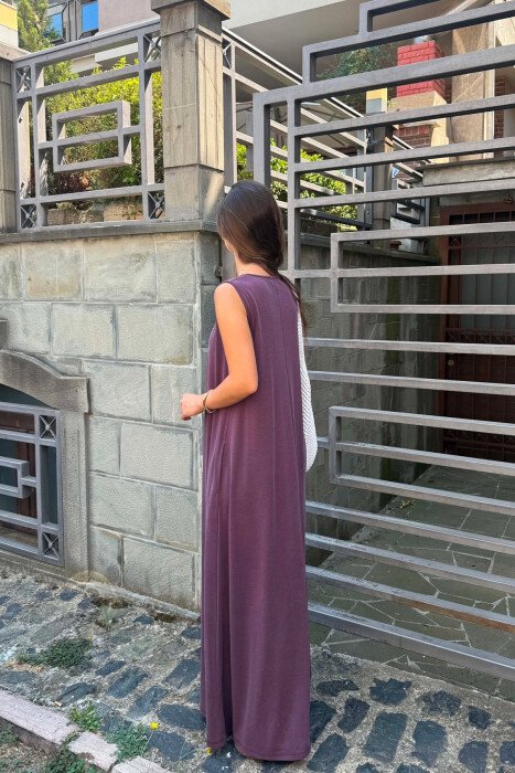 ONE COLOR LONG WOMAN DRESS PURPLE/LEJLA - 3