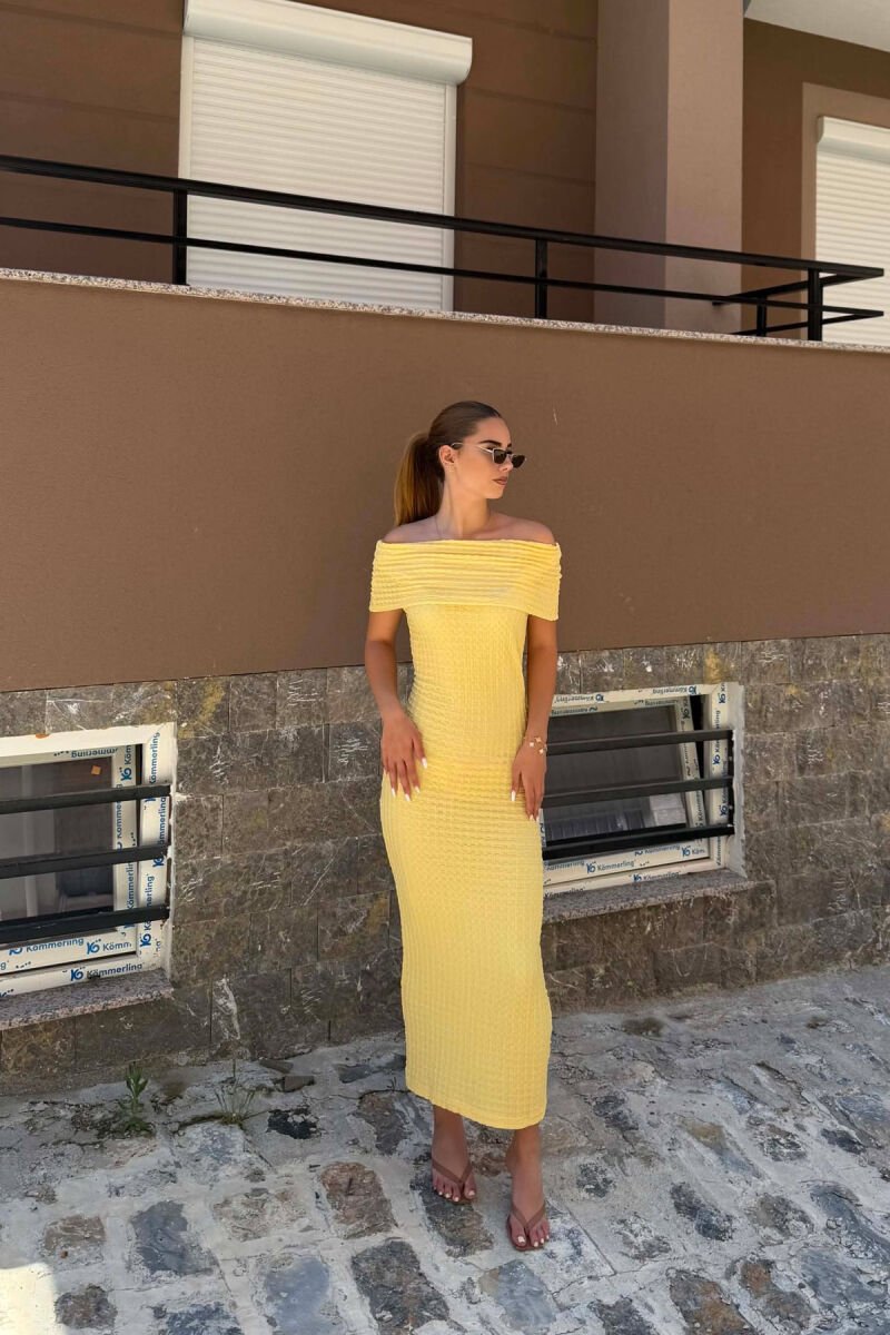 ONE COLOR LONG WOMAN DRESS YELLOW/E VERDHE - 1