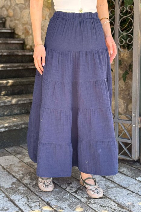 ONE COLOR LONG WOMAN SKIRT BLUE/BLU - 2