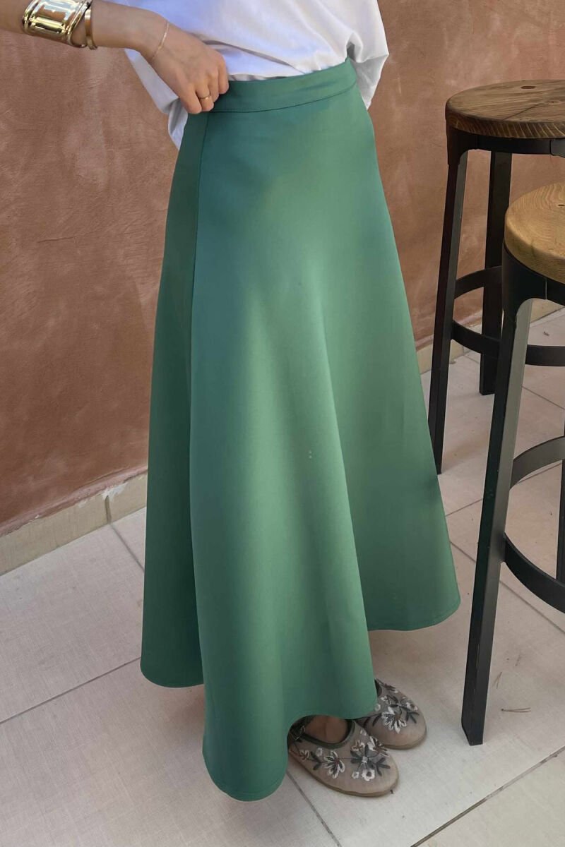 ONE COLOR LONG WOMEN SKIRT GREEN/JESHILE - 1