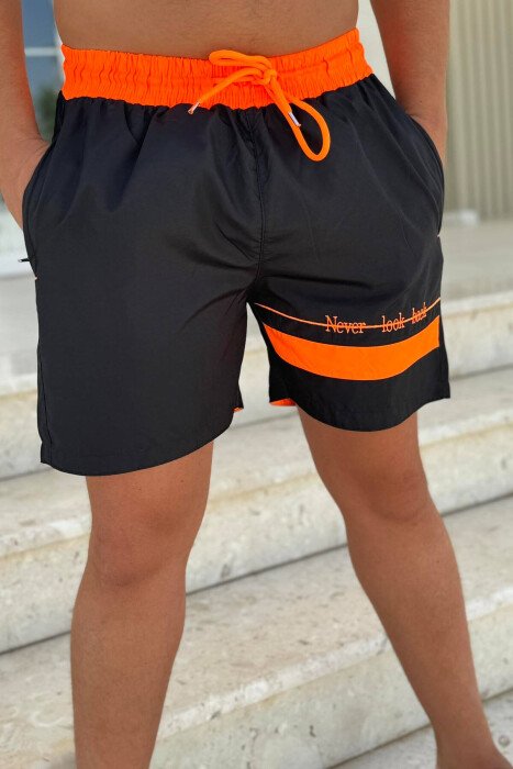 ONE COLOR MAN SWIM WEAR BLACK+ORANGE/ZEPO - 1