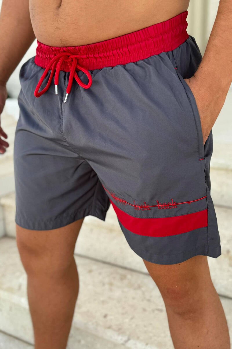 ONE COLOR MAN SWIM WEAR GREY-RED/GRKU - 1