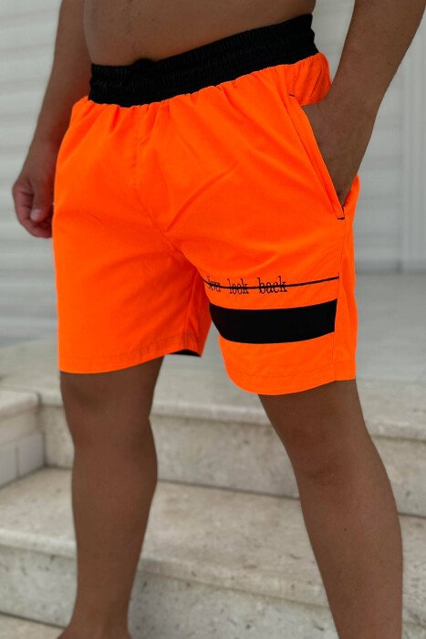 ONE COLOR MAN SWIM WEAR ORANGE/PORTOKALLI - KLAUDIO FASHION