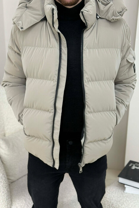 XHUP NJE NGJYRESH ME PUSH PER MESHKUJ NE NGJYRE BEZHE - KLAUDIO FASHION
