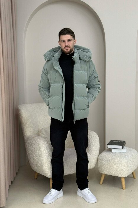 ONE COLOR MEN PUFFER JACKET MINT/MENTE - 3