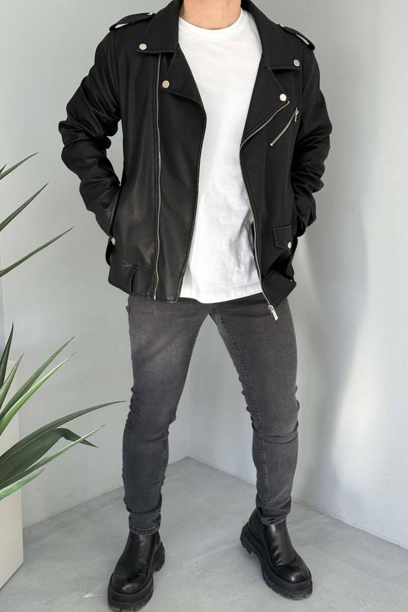 ONE COLOR REGULAR SEMI ELASTIC MEN JEANS GREY/GRI - 1