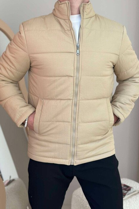 XHUP NJË NGJYRËSH PËR MESHKUJ NË NGJYRËN BEZHË - KLAUDIO FASHION