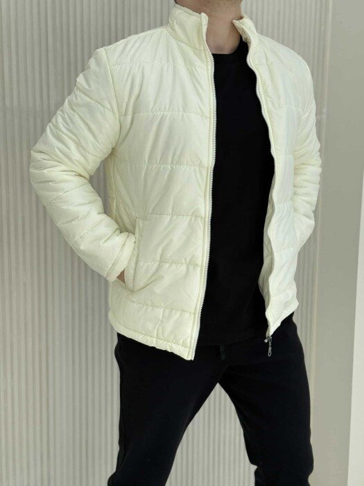 ONE COLOR MEN PUFFER JACKET CREAM/KREM - 1