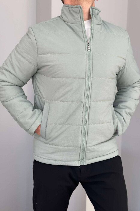 ONE COLOR MEN PUFFER JACKET DARK MINT/MENTE ERRET - KLAUDIO FASHION