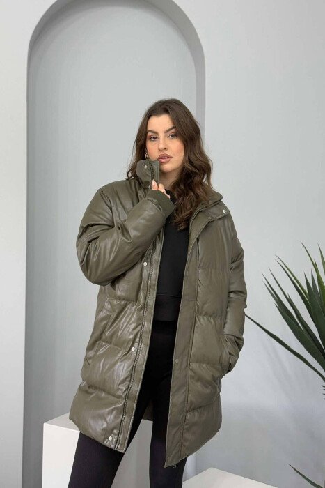 ONE COLOR WOMEN PUFFER JACKET OLIVE/ULLI - 1