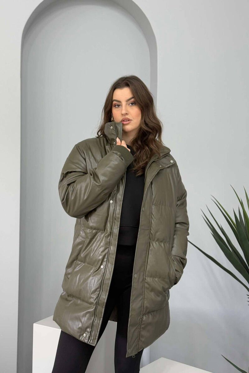 ONE COLOR WOMEN PUFFER JACKET OLIVE/ULLI - 1
