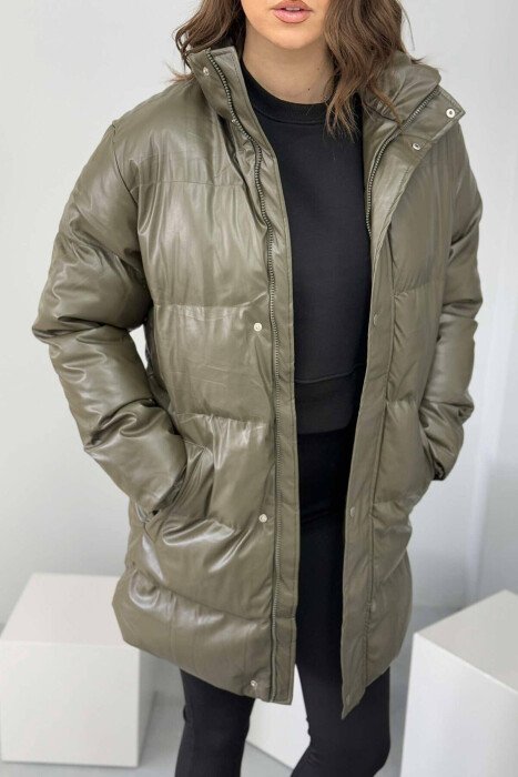 ONE COLOR WOMEN PUFFER JACKET OLIVE/ULLI - 2
