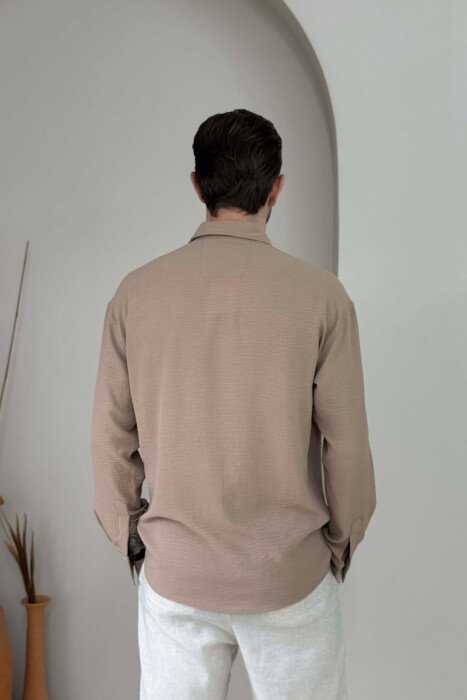 ONE COLOR MEN SHIRT DARK BEIGE/BEZHE ERRET - 4