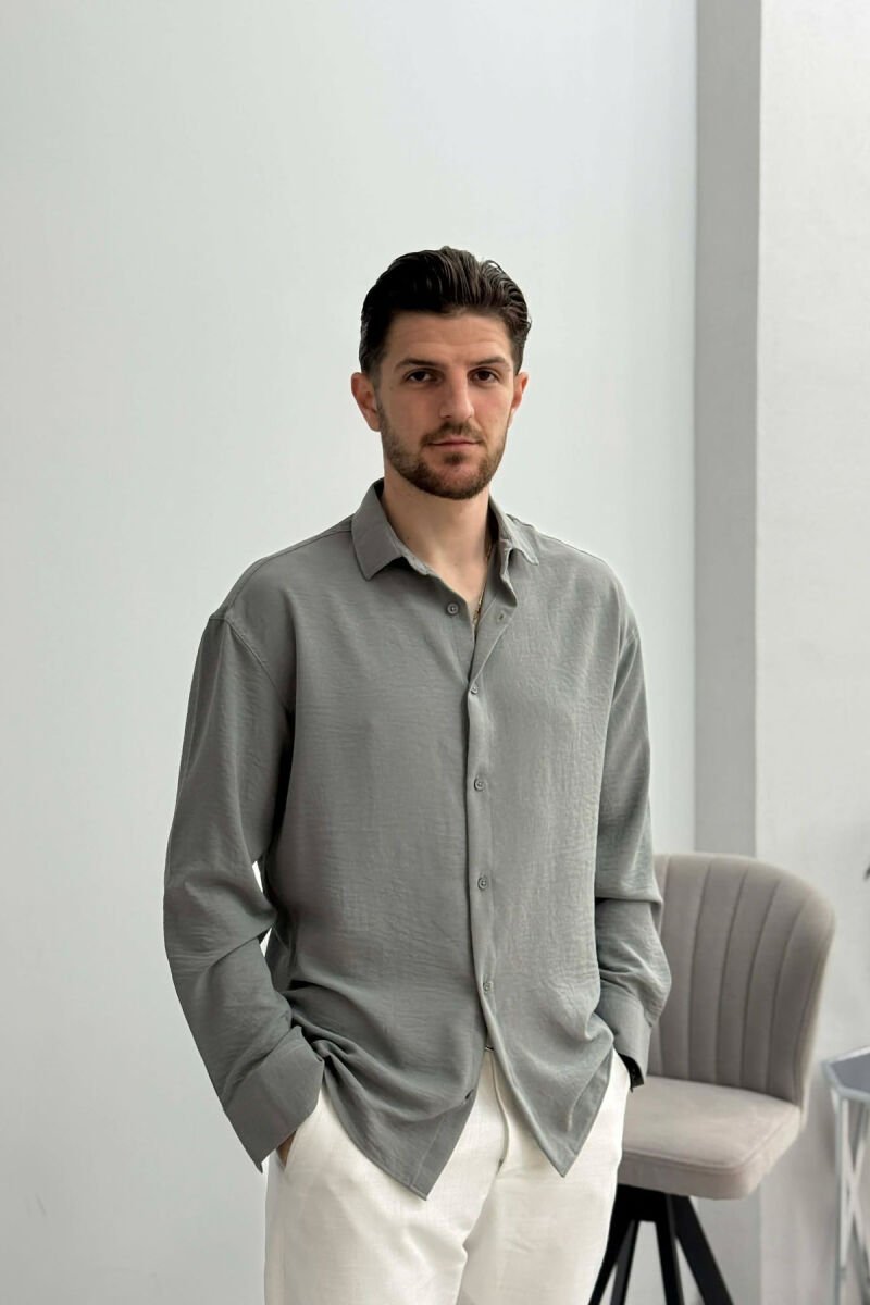 ONE COLOR MEN SHIRT GREY ASH/GRI HIRI - 1