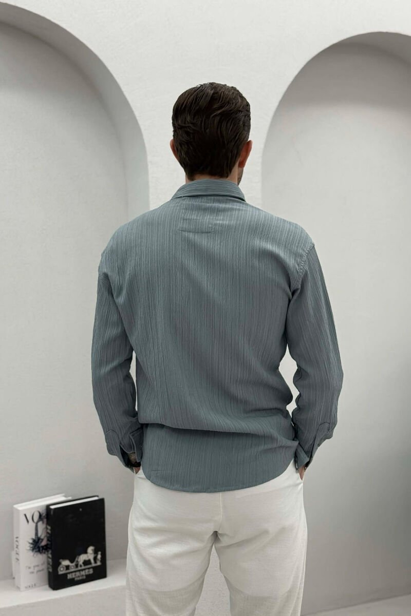 ONE COLOR MEN SHIRT GREY/GRI - 4