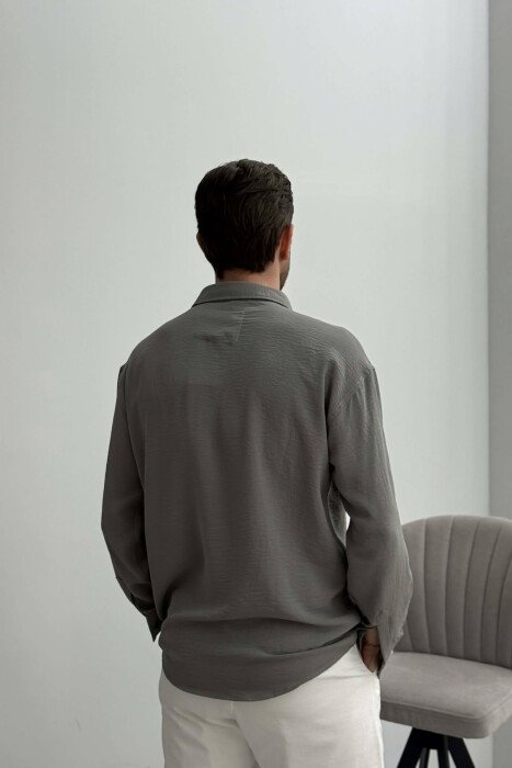 ONE COLOR MEN SHIRT GREY/GRI - 4
