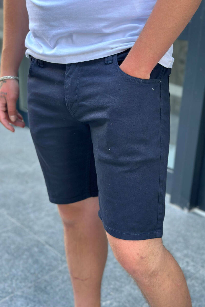 ONE COLOR MEN SHORT PANTS DARK BLUE/BEE - 2
