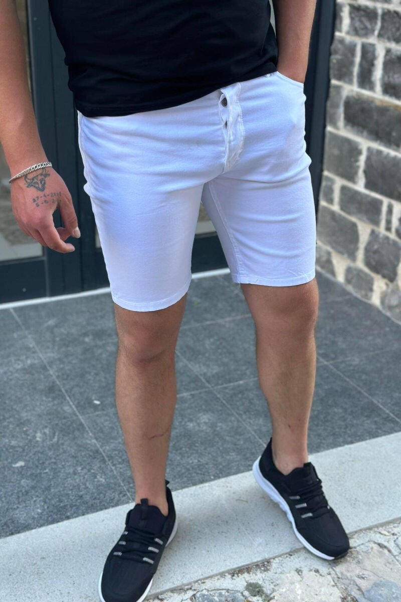 ONE COLOR MEN SHORT PANTS WHITE-E BARDHE - 3